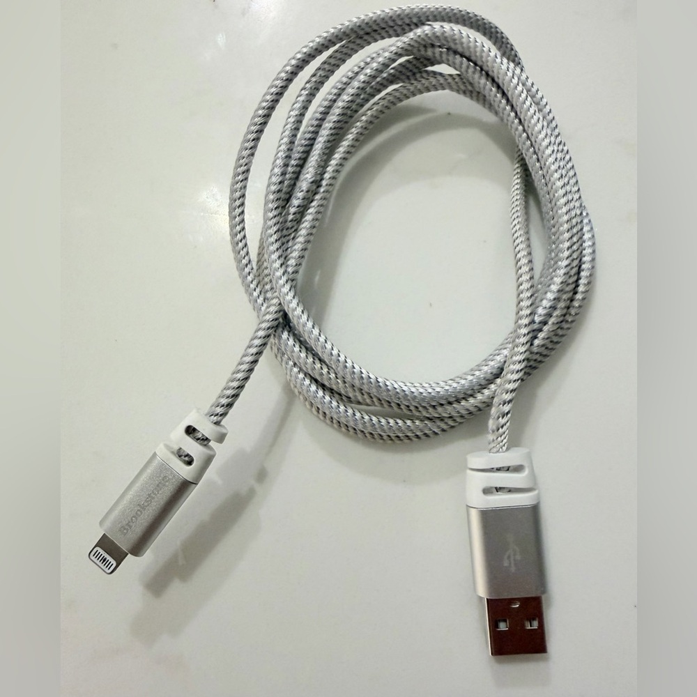 Brookstone Braided Silver USB Charging Cable